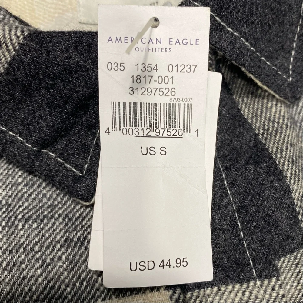 NWT American Eagle Boyfriend Fit Amazingly Soft Flannel Shirt Size S #1358 - Picture 9 of 12